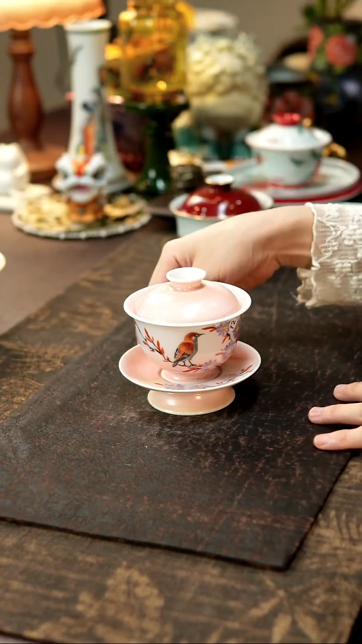 景德镇陶瓷杯碗柴烧多人