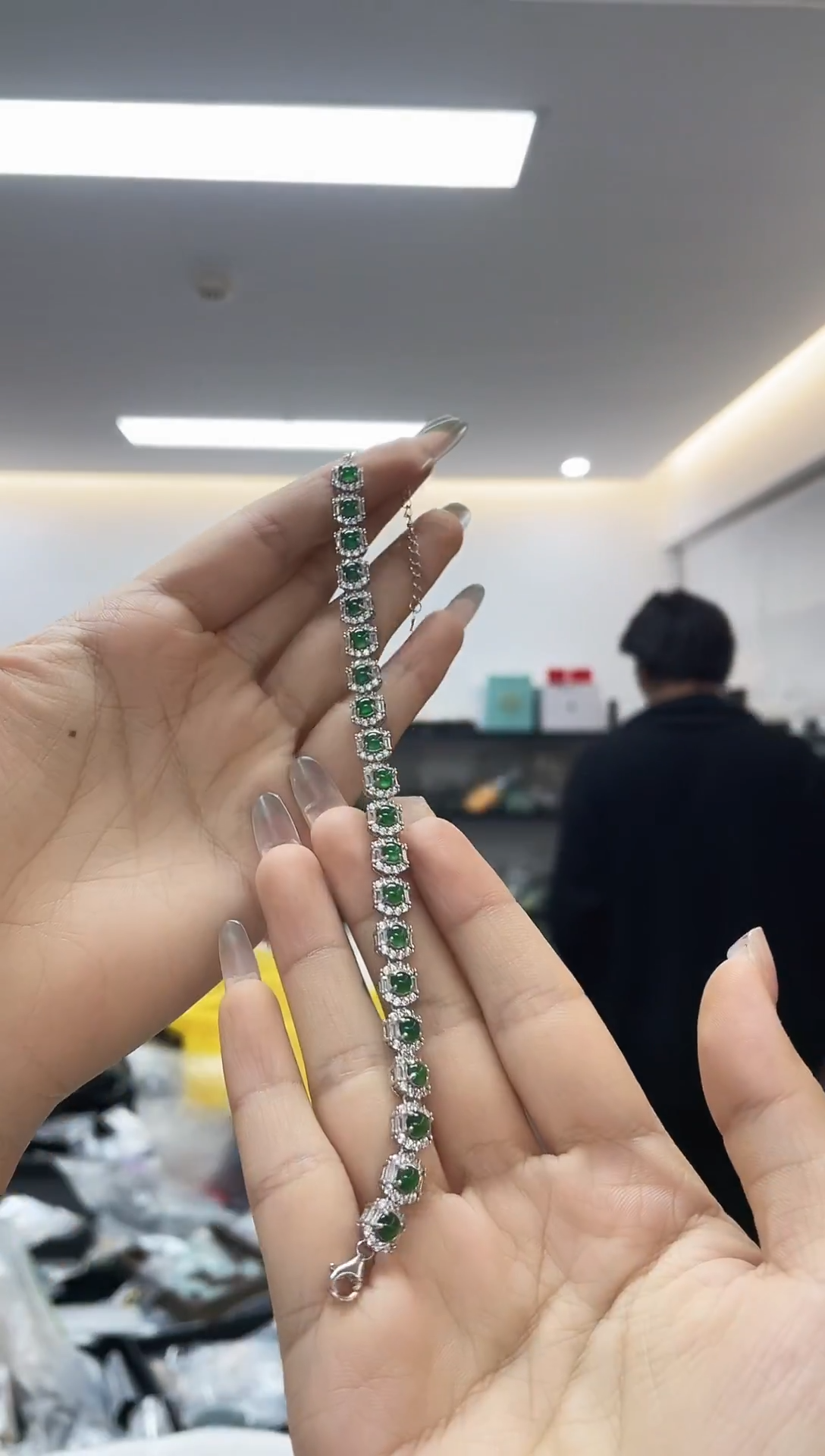银S925镶嵌手链翡翠（多样性发一件）