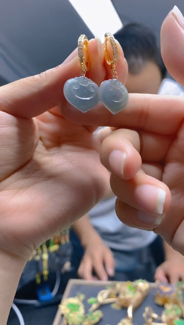 翡翠合金耳饰0116翡翠耳包