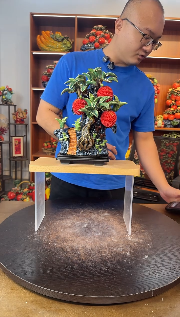 陶瓷步步高三粒荔枝