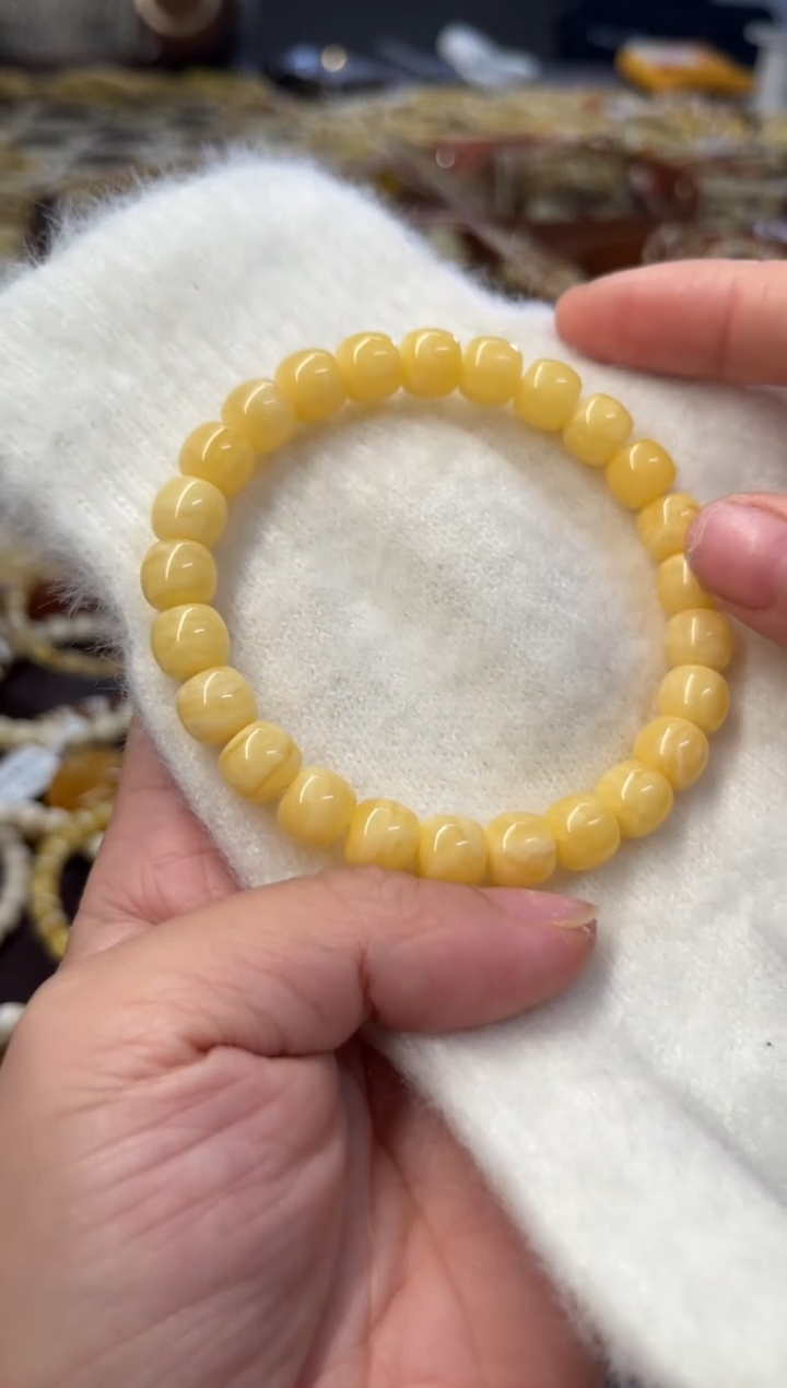 裸石琥珀未镶嵌蜜蜡手串9