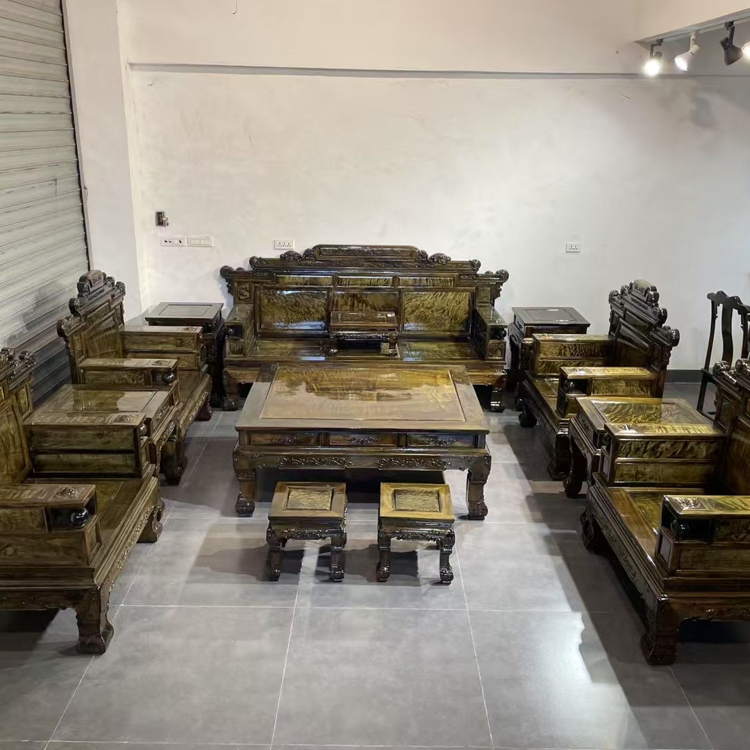 匠承 金丝楠阴沉木财源滚滚沙发十三件套 400*400cm