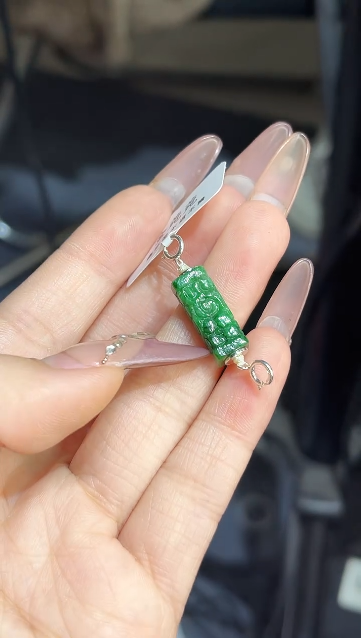 吊坠(不含链)银S925镶嵌翡翠多样性发其一孤品默认微瑕