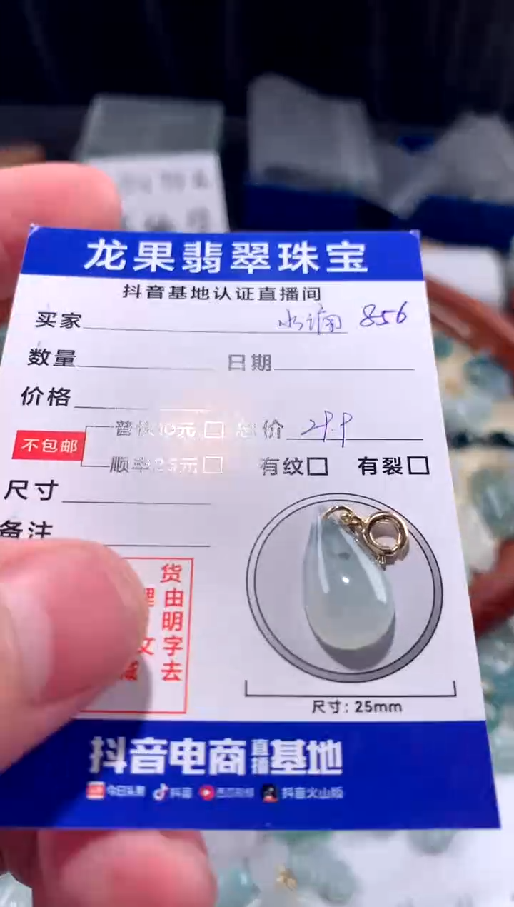 【闪购商品】翡翠颈饰未镶嵌水滴856