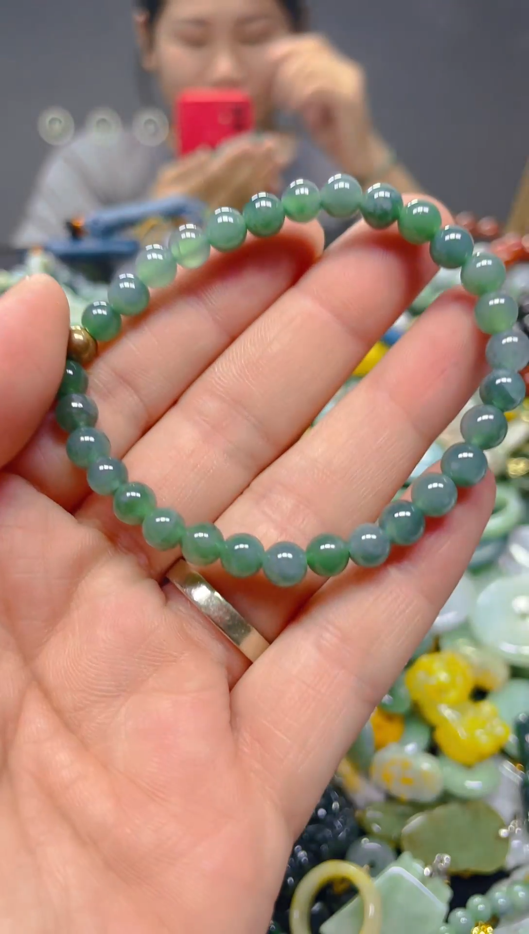 翡翠未镶嵌颈饰5mm/Y/翡翠A货,一件也是批发价