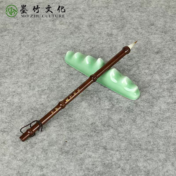 墨竹文化竹节狼羊兼毫弹性适中聚峰不错