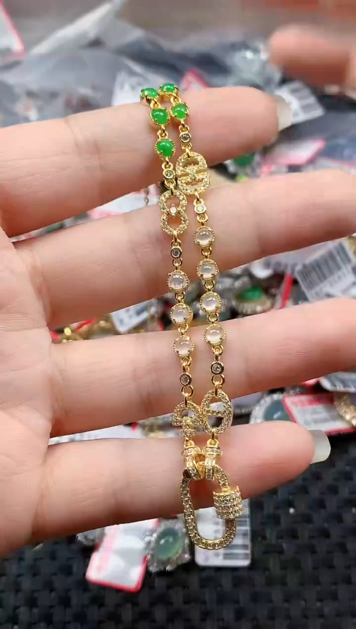 银S925镶嵌戒指翡翠天然A货缅甸翡翠