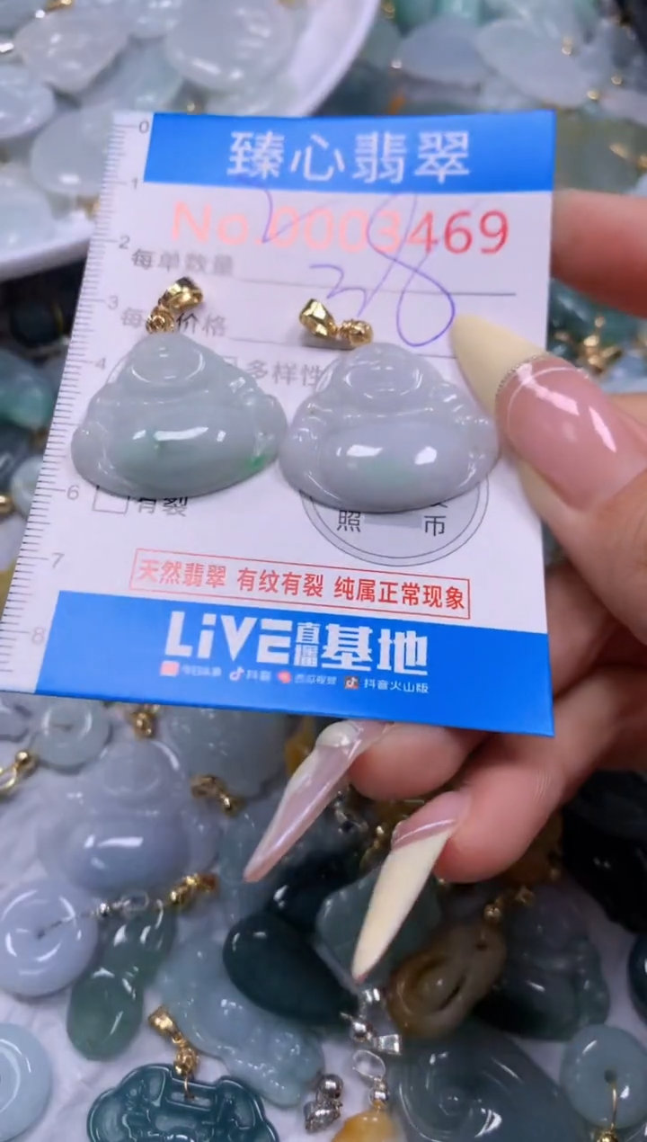 翡翠未镶嵌颈饰含绳0003469