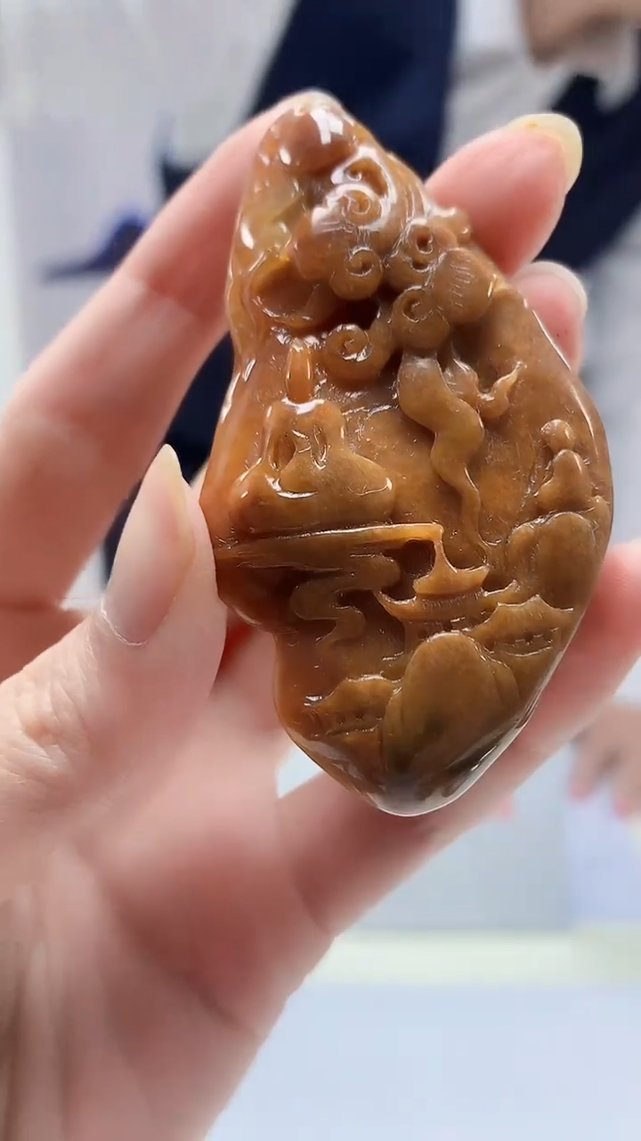 【闪购商品】定制翡翠未镶嵌4688zm-毛货挂件310