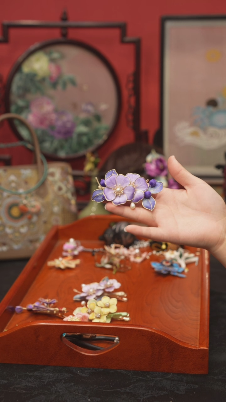 刺绣阳***宝非遗手工绒花饰品