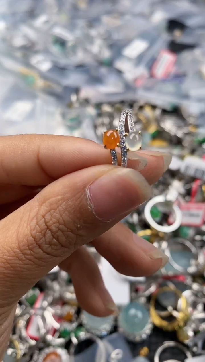 银S925镶嵌戒指翡翠1010---4