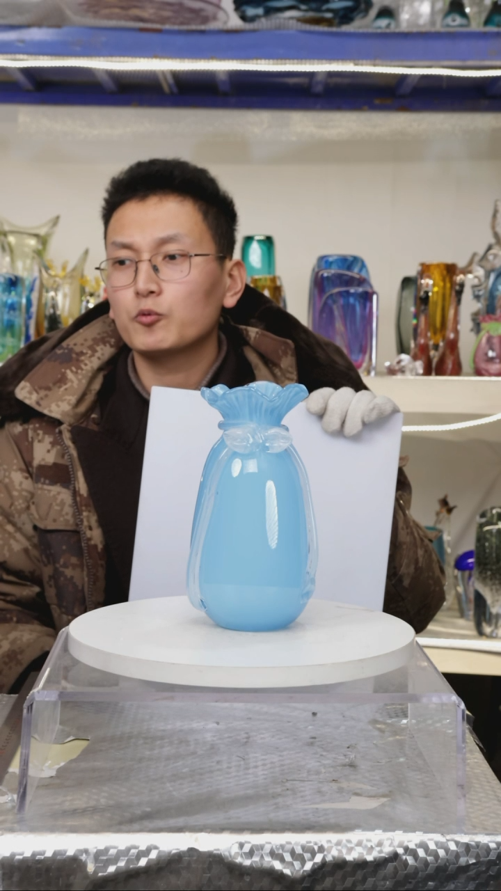 【闪购商品】琉璃【幻彩】高21精品琉璃正常手工痕迹