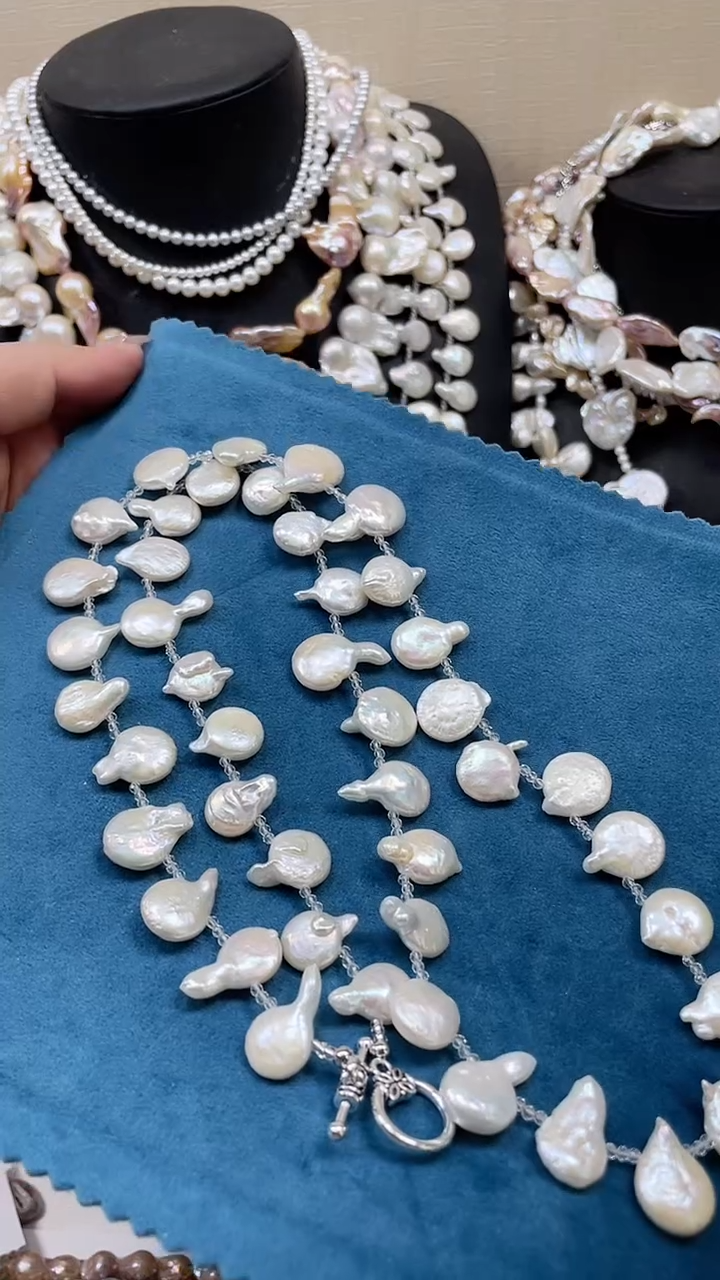 未镶嵌毛衣链淡水珍珠【纯恬饰品】