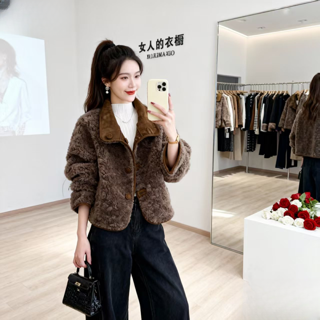 两面穿羊羔毛皮毛一体100羊毛外套女短款2025秋冬新款羊剪绒保暖