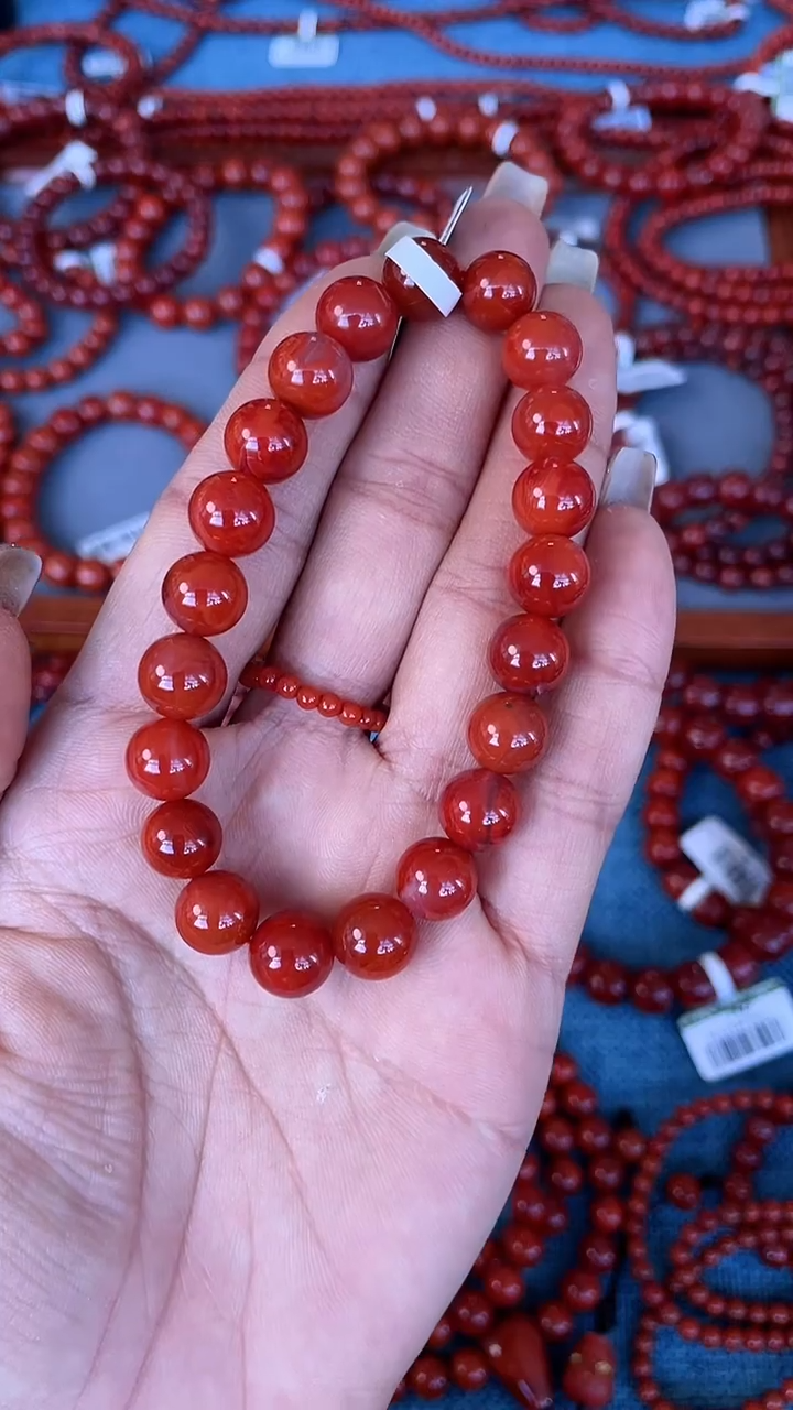 未镶嵌手串南红玛瑙N26凉山瓦西料锦红单圈