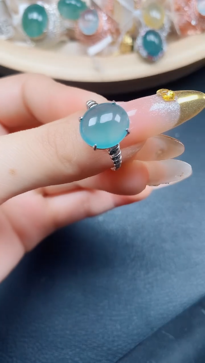 【闪购商品】翡翠戒指银S925镶嵌翡翠