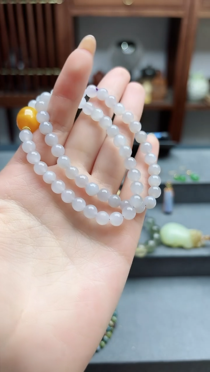 【闪购商品】和田玉手串未镶嵌和田玉烟紫双圈 TF