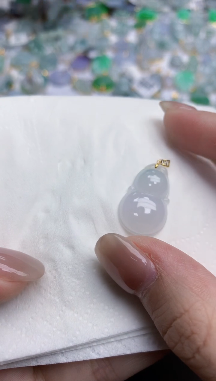 【闪购商品】翡翠颈饰18K金镶嵌天然缅甸翡翠A货