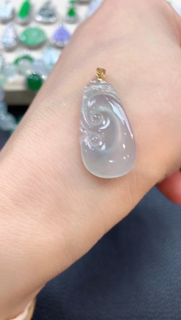 【闪购商品】翡翠吊坠(不含链)18K金镶嵌b6       