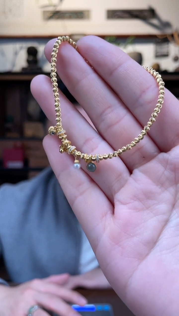 【闪购商品】18K金手链18K金珠手链ZX