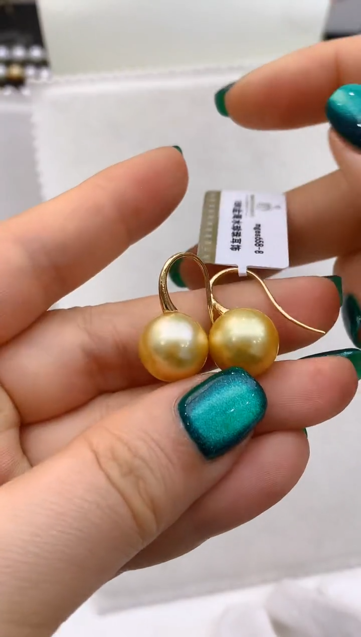 【闪购商品】海水珍珠耳饰18K金镶嵌118 12-13mm