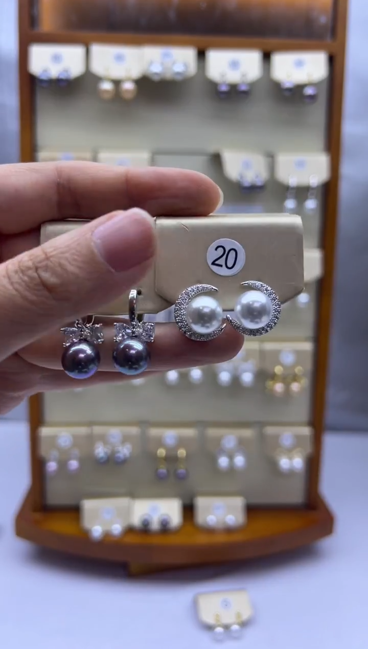 未镶嵌耳饰淡水珍珠20+2