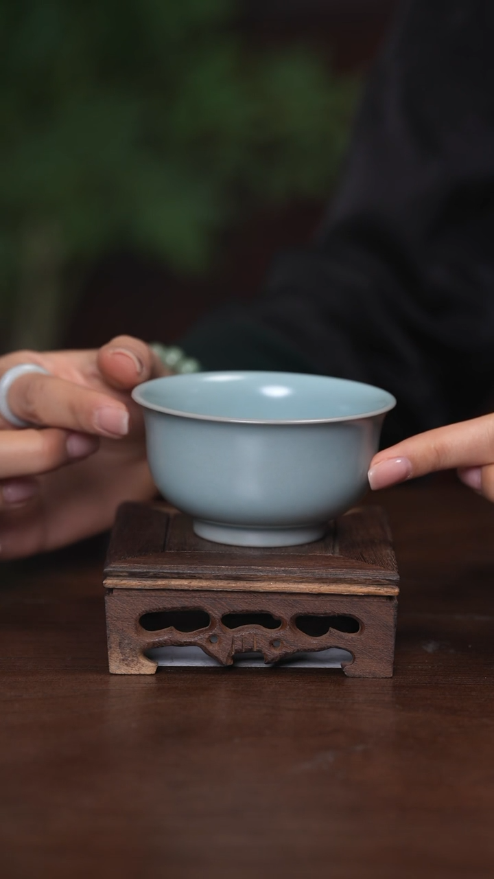 【闪购商品】清凉寺原产地仿古釉手工汝瓷炉式杯