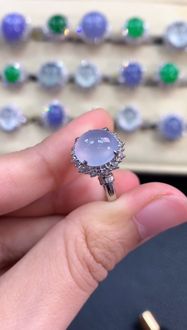 【闪购商品】翡翠戒指18K金镶嵌C58有色差