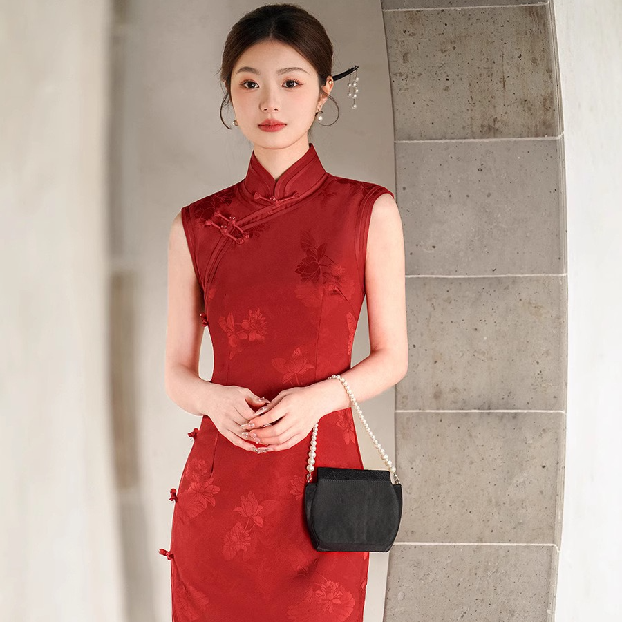 【绯蝶】手工高端旗袍夏女2025新款日常复古改良国风连衣裙气质长款