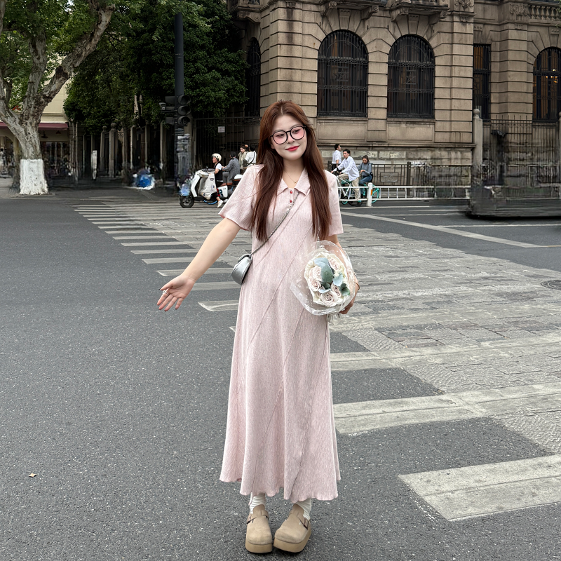 盈盈&南岛风大码女装短袖显瘦遮肚子连衣裙胖mm夏季裙子ZYY1782