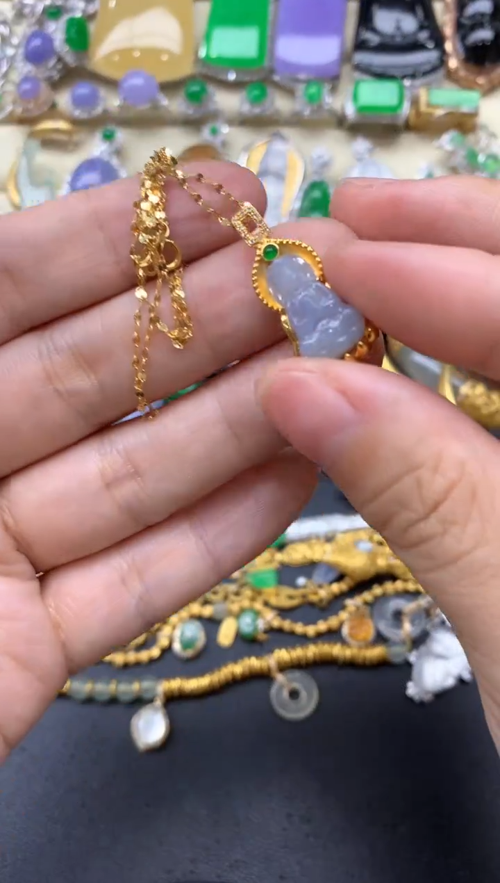 【闪购商品】翡翠颈饰18K金镶嵌441-中国好珍宝1