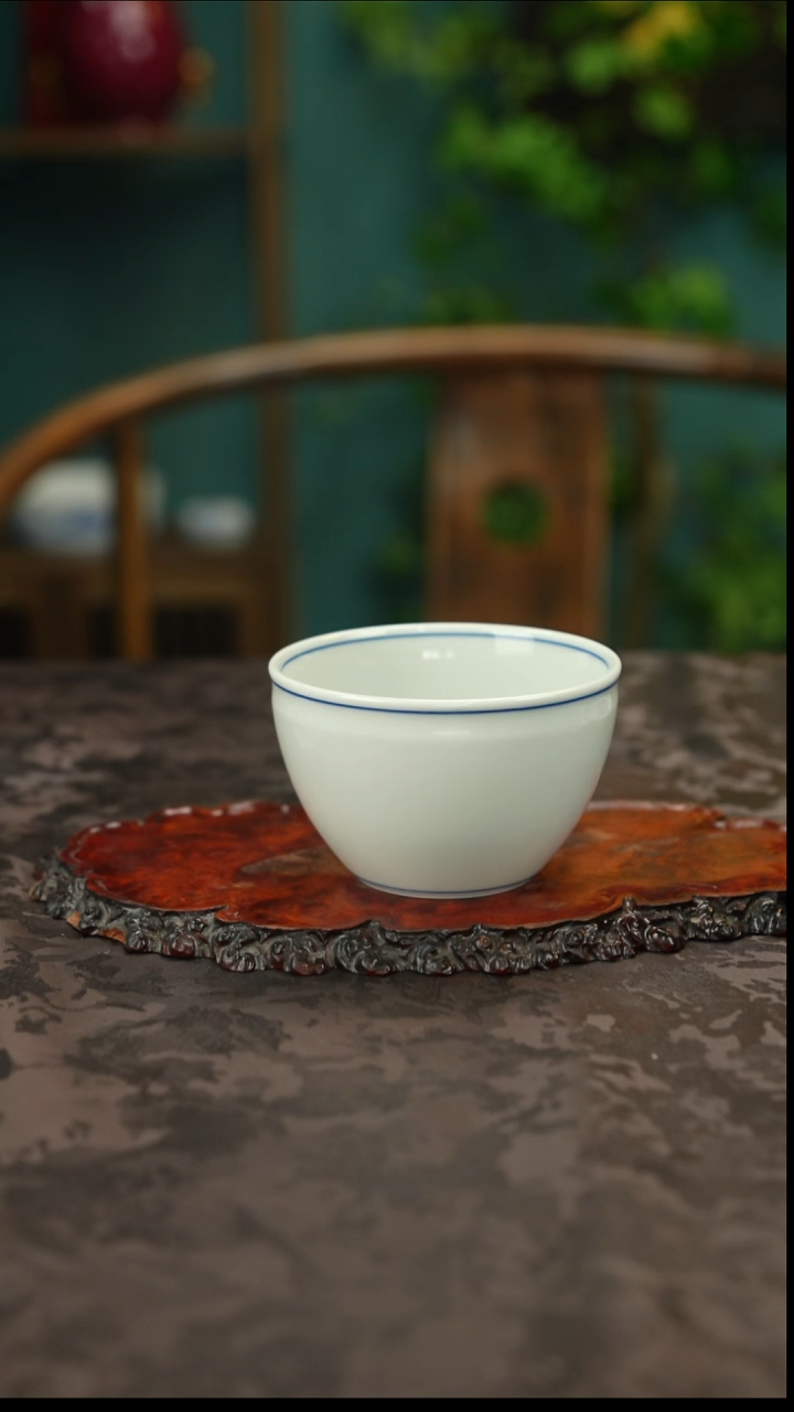 青花手绘素胎主人杯