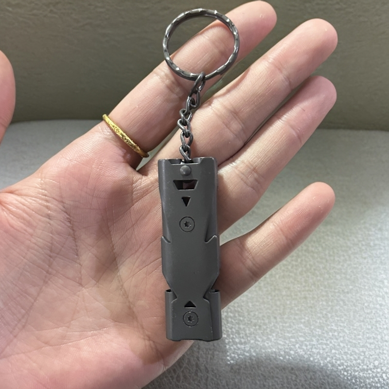 户外多功能应急救生哨子不锈钢高频高分贝双管求救爆音哨