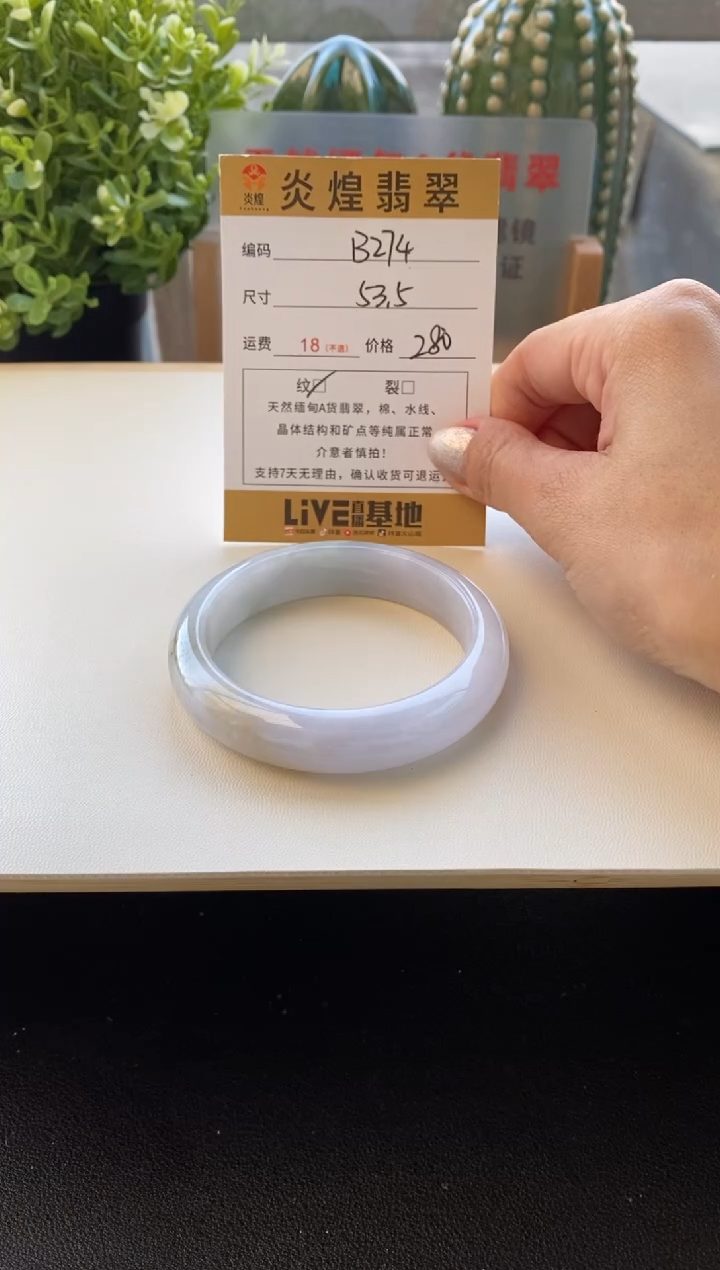 未镶嵌手镯翡翠53.5圈口 编码B274