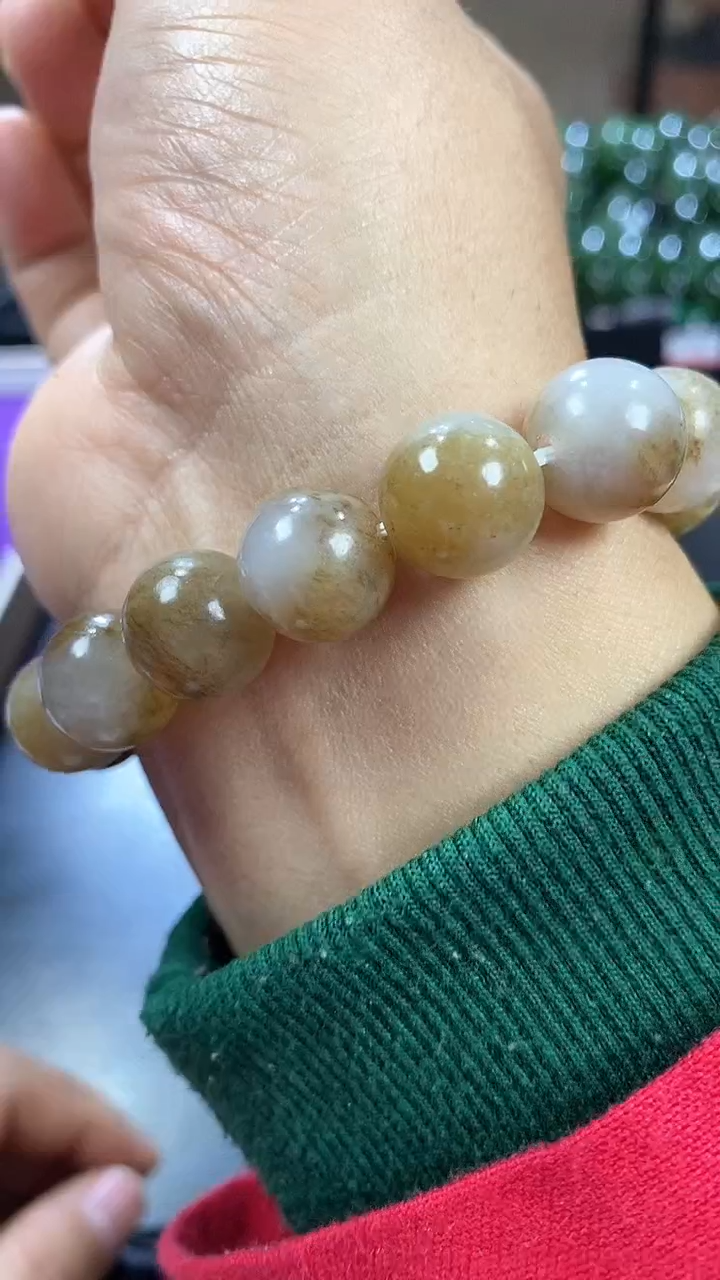 【闪购商品】和田玉糖玉手串14mm未镶嵌一个