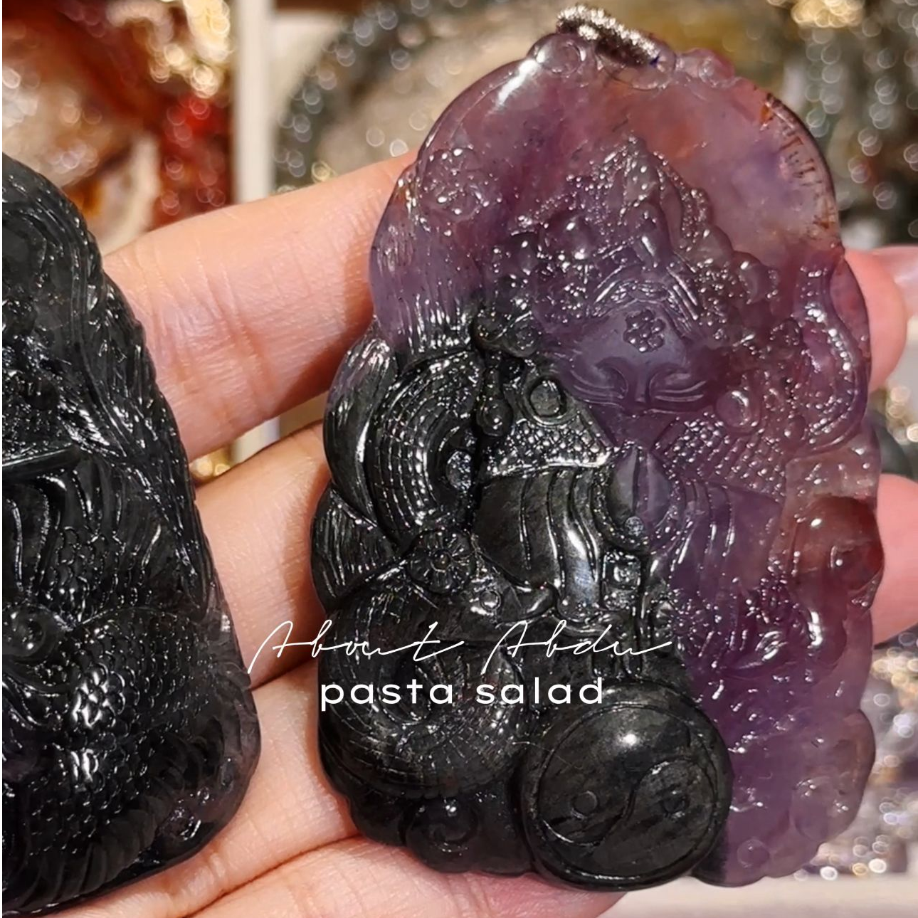 【极光紫钛狐狐】万小满 纯手工精工雕刻水晶九尾狐大狐娘娘