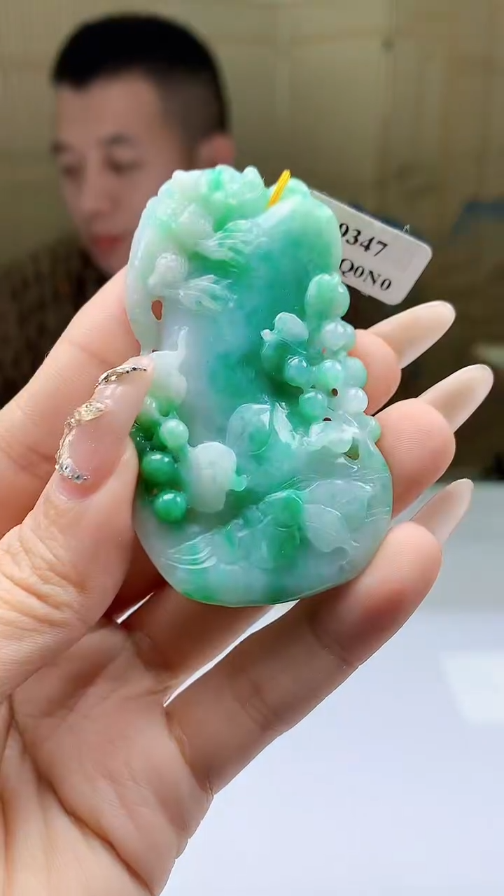 【闪购商品】定制翡翠未镶嵌4812ty-毛货挂件66