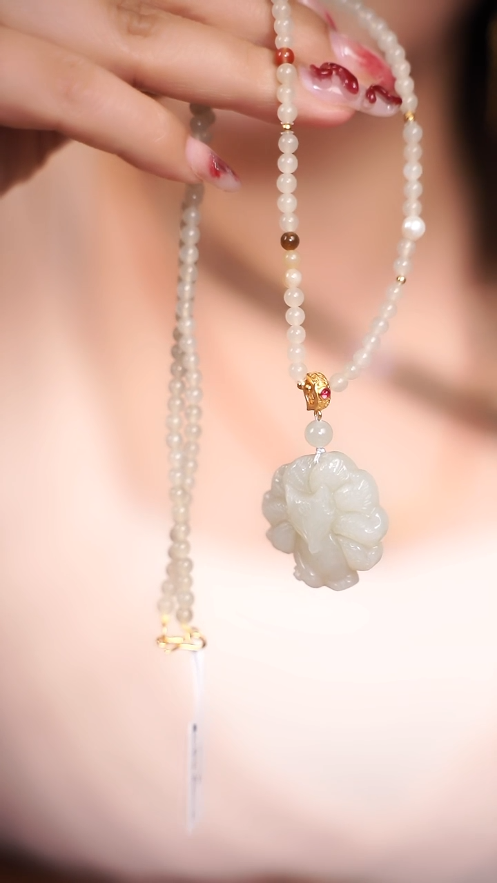 【闪购商品】和田玉手链银S925镶嵌X021714和田玉蜂蜜水4m凤九