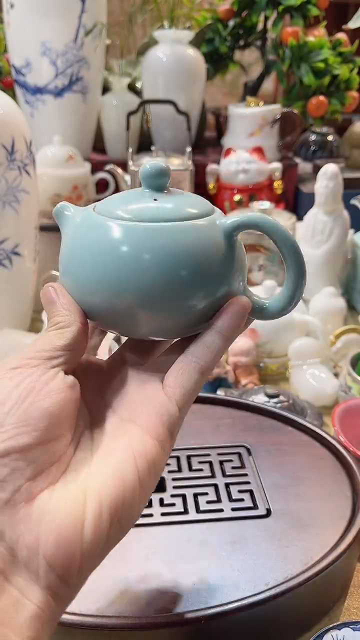 瓷片德艺茶器直播间@@汝窑壶