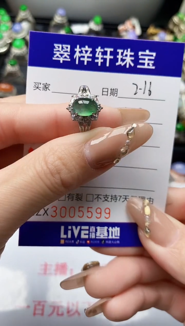 【闪购商品】翡翠戒指银S925镶嵌/5599