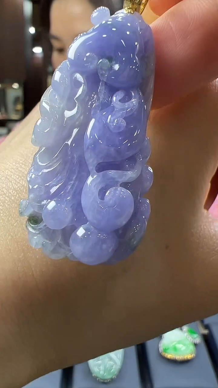 【闪购商品】翡翠挂件18K金镶嵌白菜 不含链