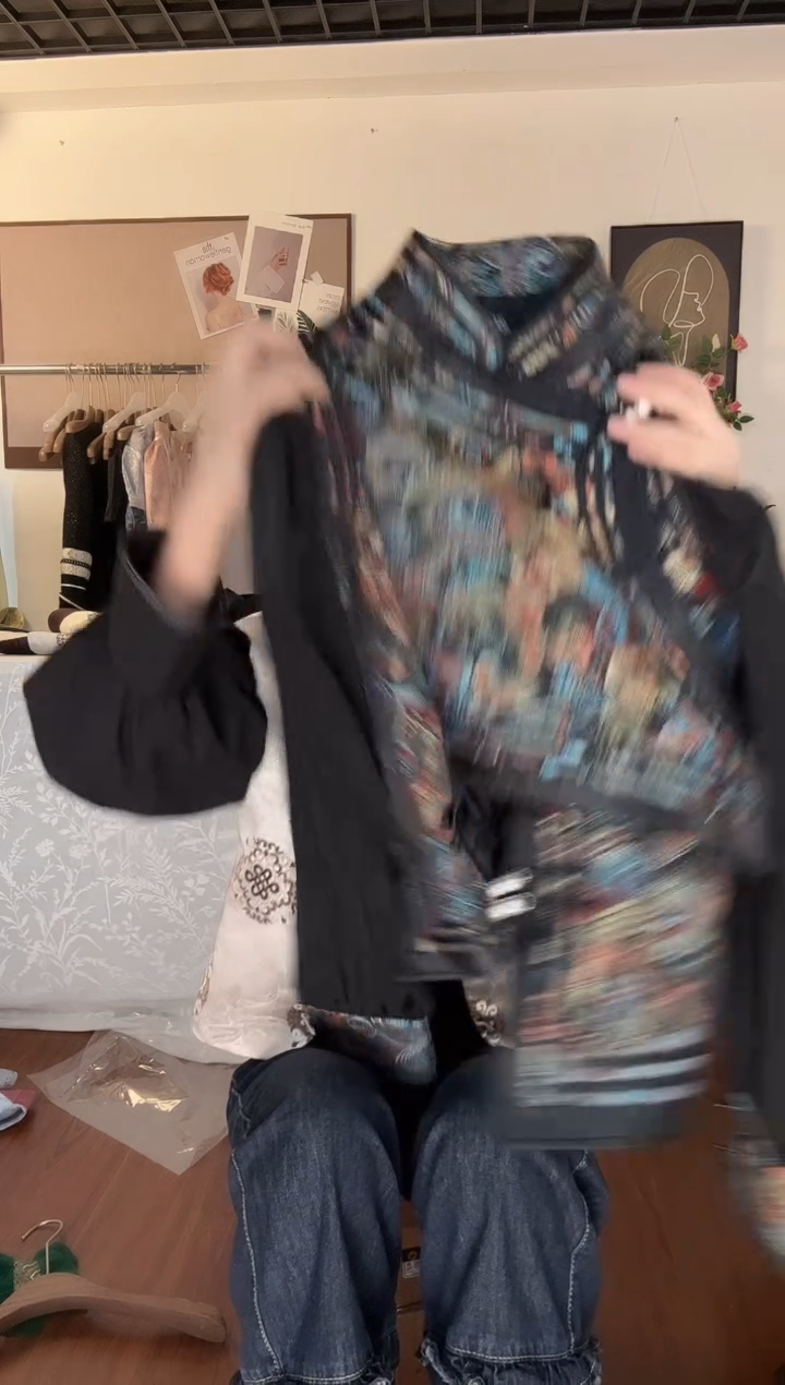 黑蝴蝶纱袖2xl       