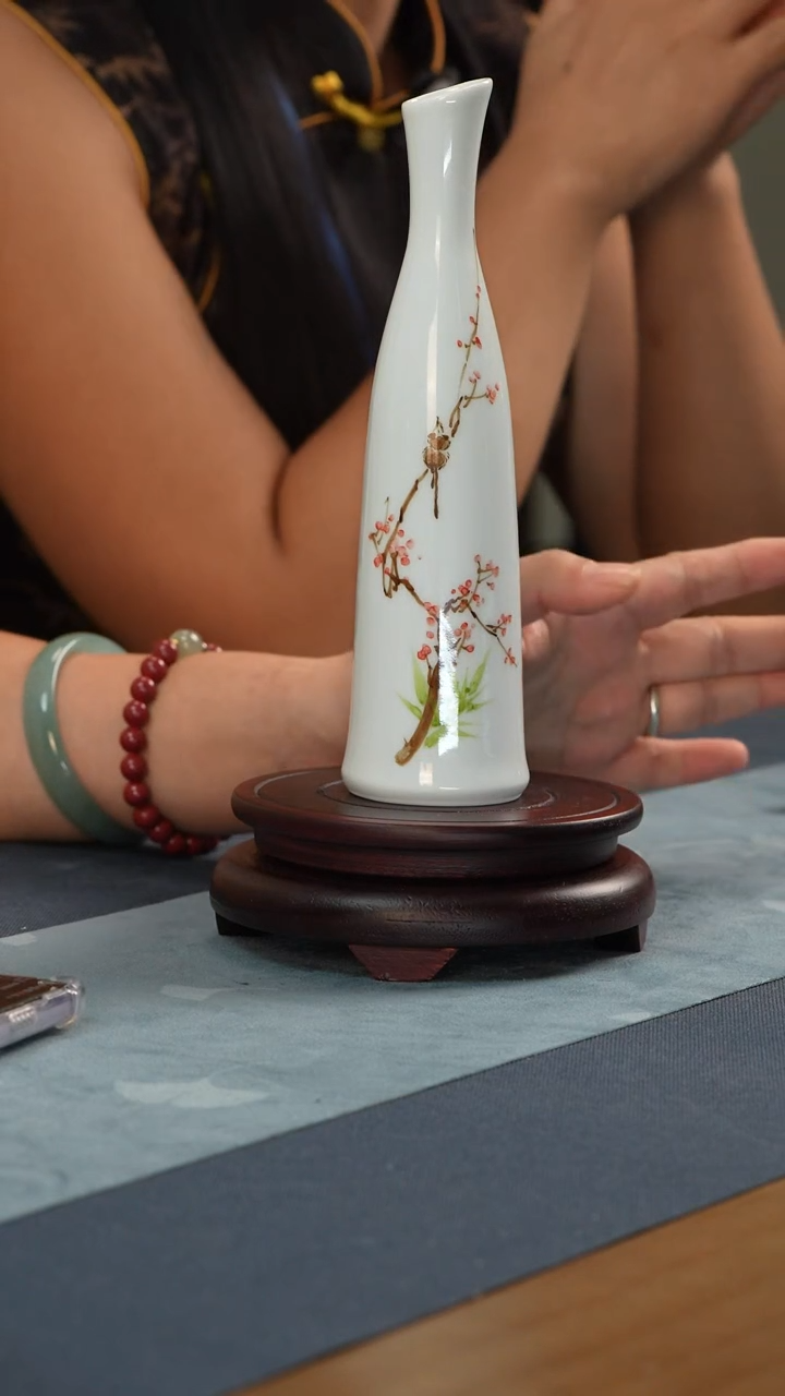 瓶景德镇手工手绘釉下五彩直瓶