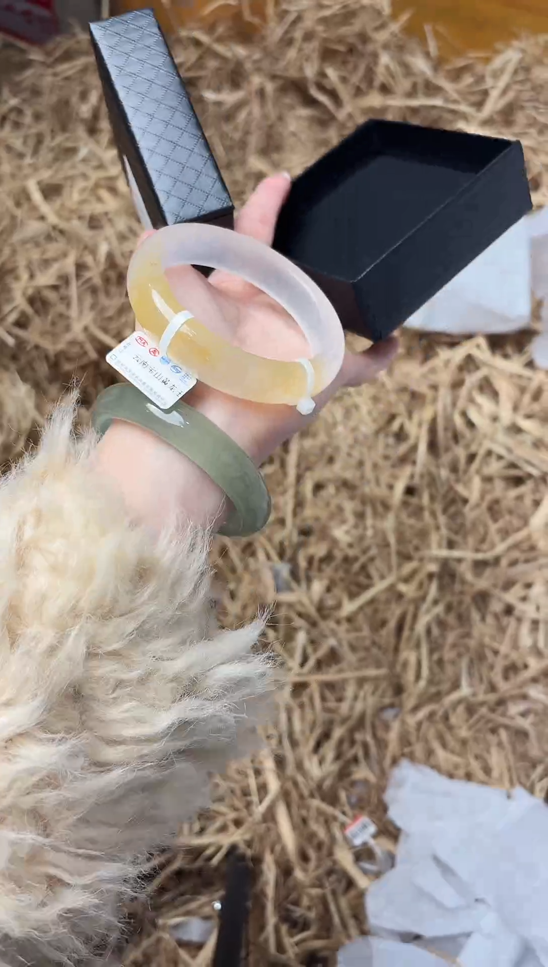 未镶嵌手镯石英质玉1204圈口58