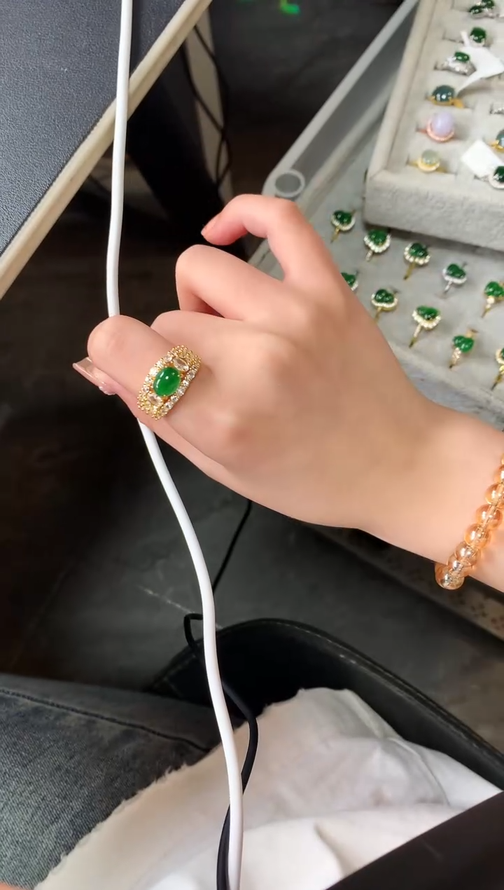 【闪购商品】翡翠戒指银S925镶嵌5142141