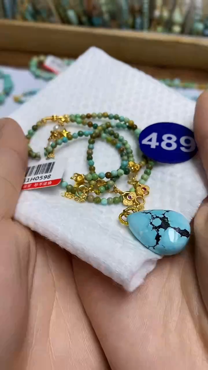 【闪购商品】绿松石项链银S925镶嵌489