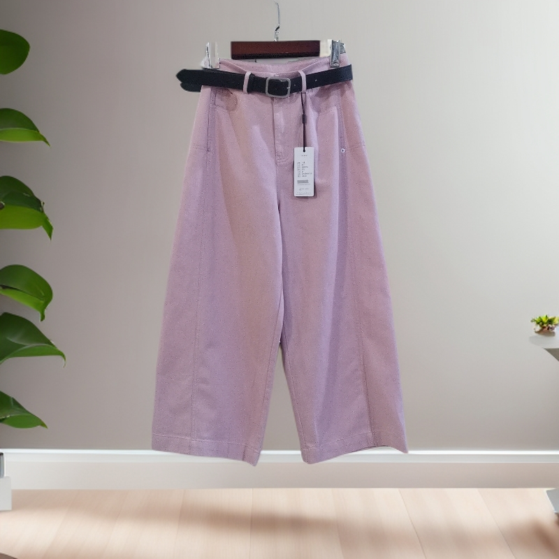 6710时尚腰带阔腿裤