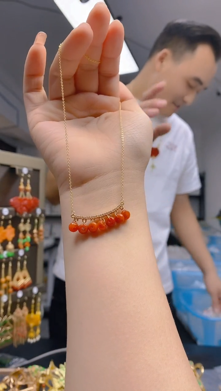 【闪购商品】翡翠耳饰合金0230翡翠锁骨链