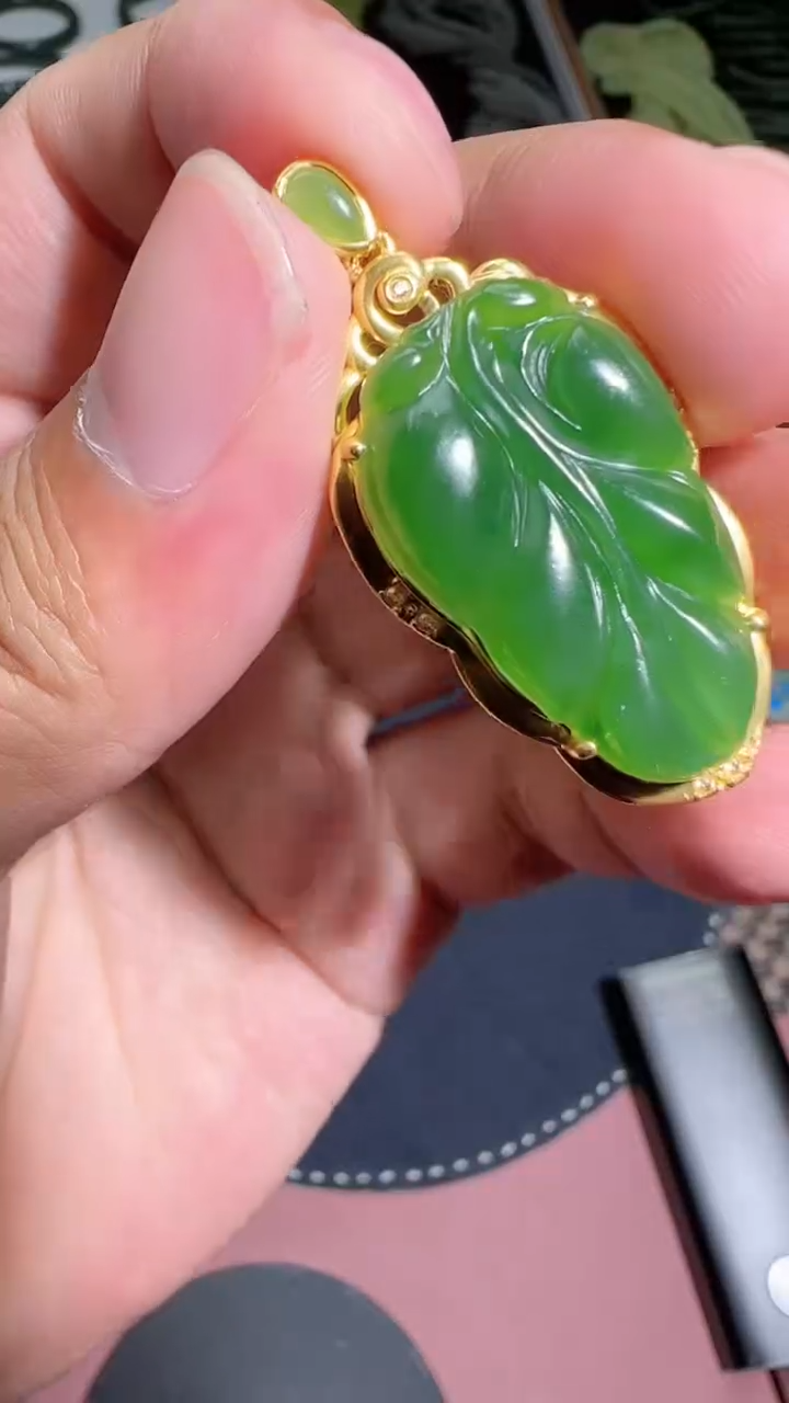 和田玉18K金镶嵌吊坠(不含链)【钰716】50 7026