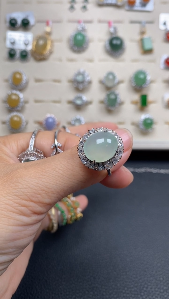 【闪购商品】翡翠戒指银S925镶嵌1111